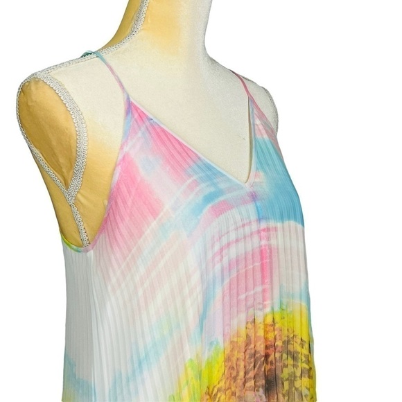 Victoria’s Secret Pleated Maxi Dress Size Medium Short Tie Dye Racerback EUC - Picture 4 of 9